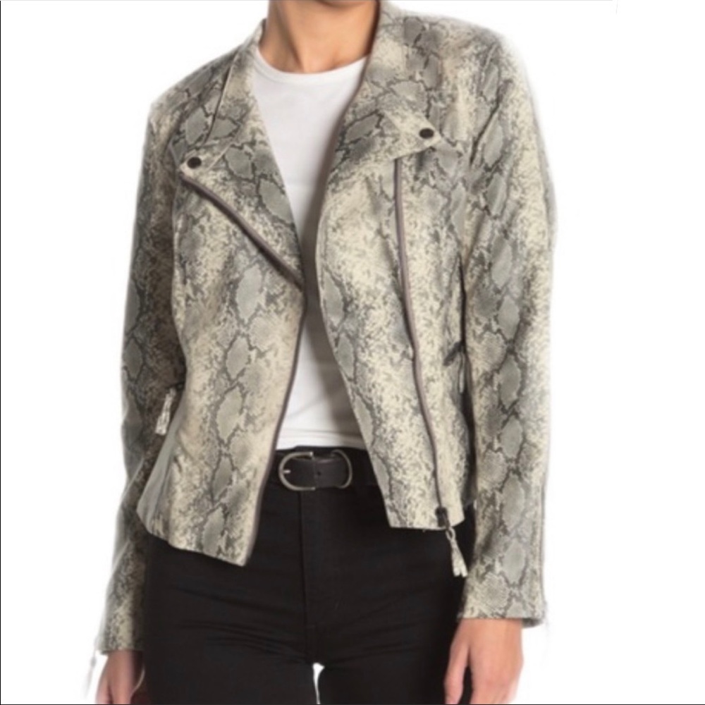 NWT BlankNYC Snakeskin Print Biker Moto Jacket Size XS